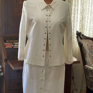White linen and rayon skirt and top